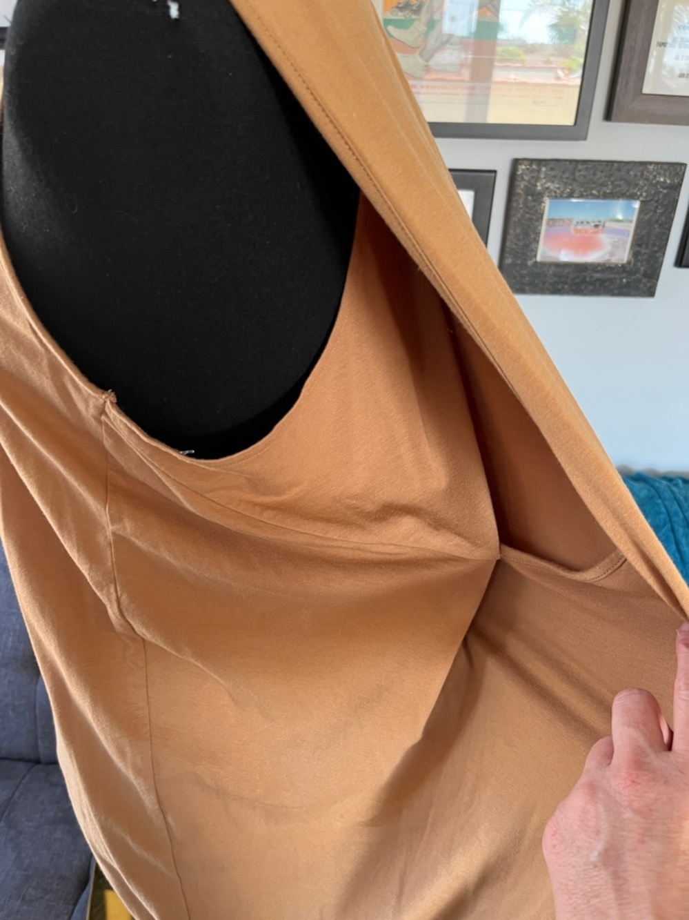 Cuyana Drape Back Warm Brown Maxi dress size XL - Picture 7 of 10